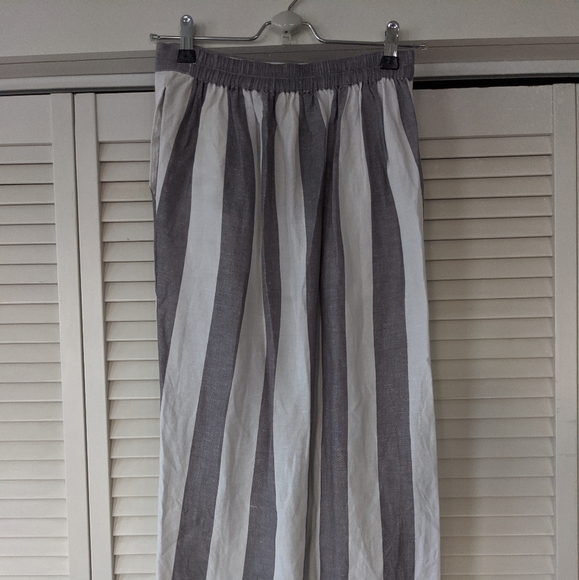 Madewell Striped Overlay Skirt, Midi Grey & White - Picture 3 of 8